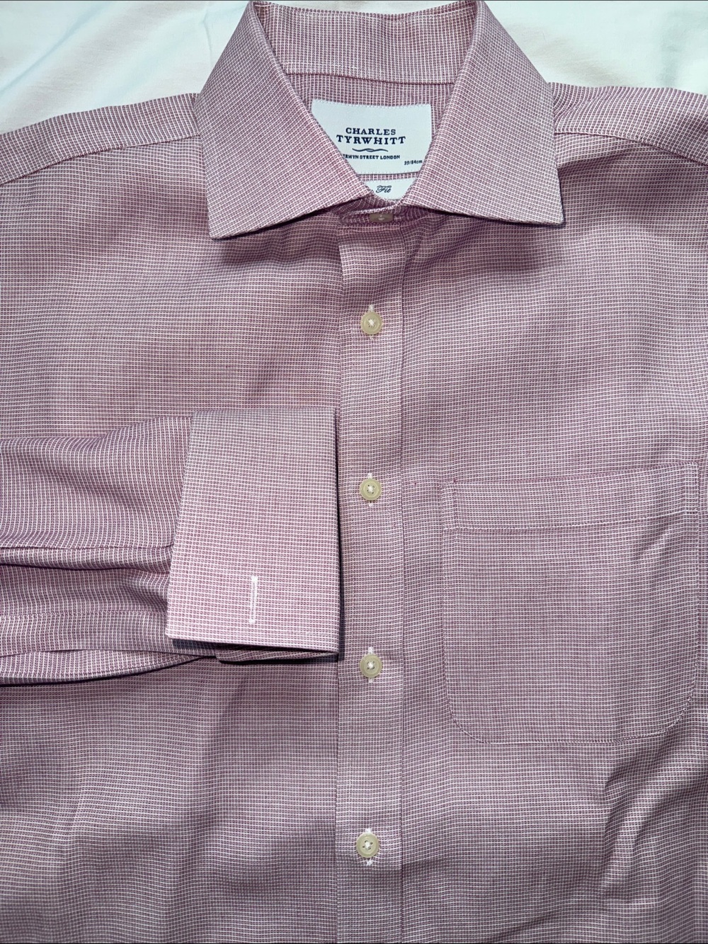 Charles Tyrwhitt Slim Fit Button Down Dress Shirt Size 15.5/33in French Cuff